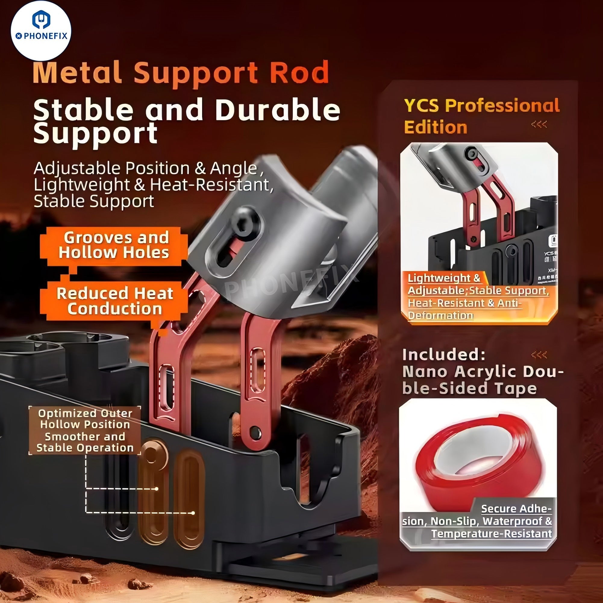 YCS XM-01 Hot Air Gun Stand Magnetic Sleep Bracket for PCB Repair - CHINA PHONEFIX SHOP Team
