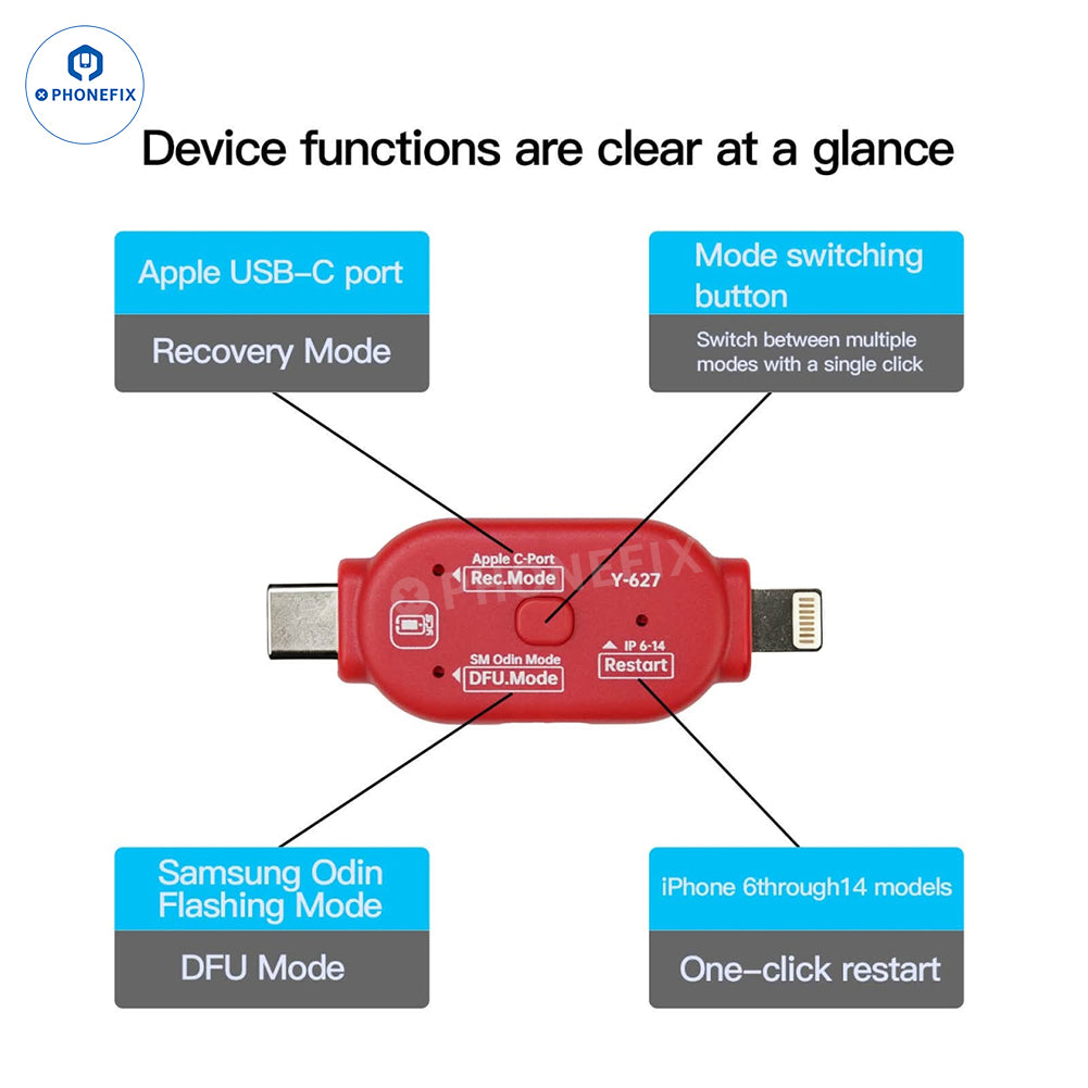 YCS Y-627 One-Click DFU Recovery Tool for iPhone & Samsung Repair
