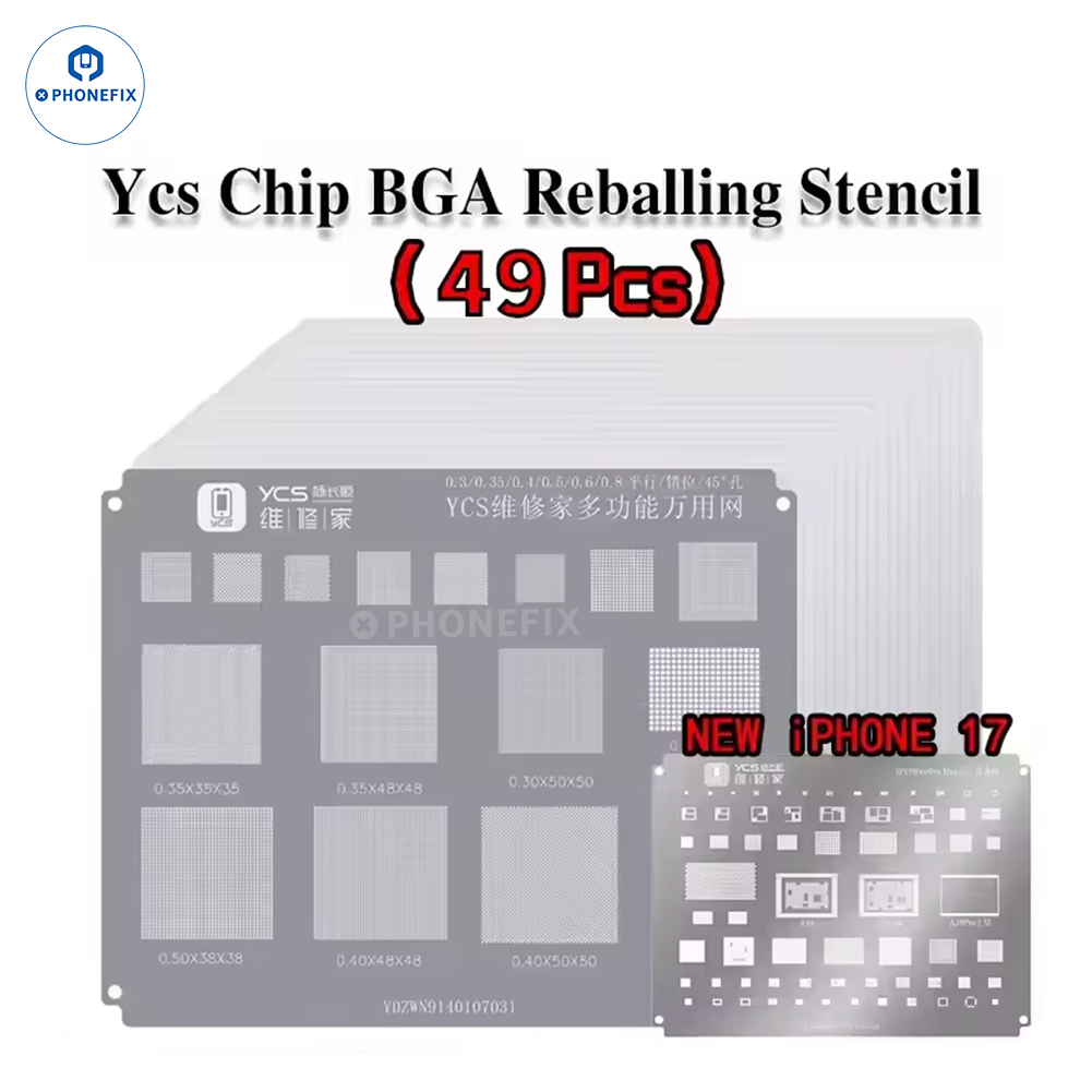 YCS Mobile BGA Reballing Stencils for iPhone Android Phones CPU Chip
