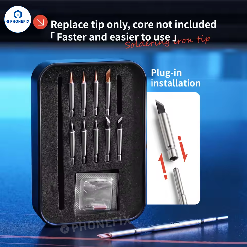 C210 Replaceable Iron Tip Set for Phone Jumper Wire Soldering Repair