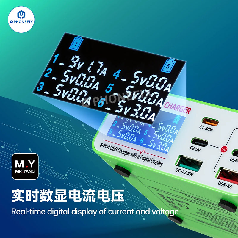 YCS M.Y--D06/S500/S550/S600 Digital Display Multi-port Phone Charging Station for Phones Fast Charge Tools - CHINA PHONEFIX SHOP Team
