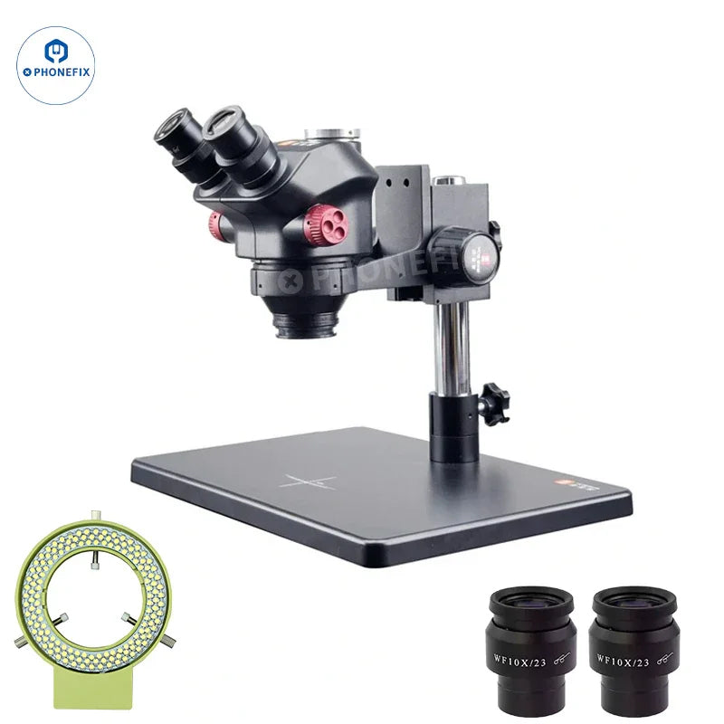YCS 7050X mobile phone repair microscope by PHONEFIX with 7X-50X zoom, electric microscope for detailed electronic component inspection