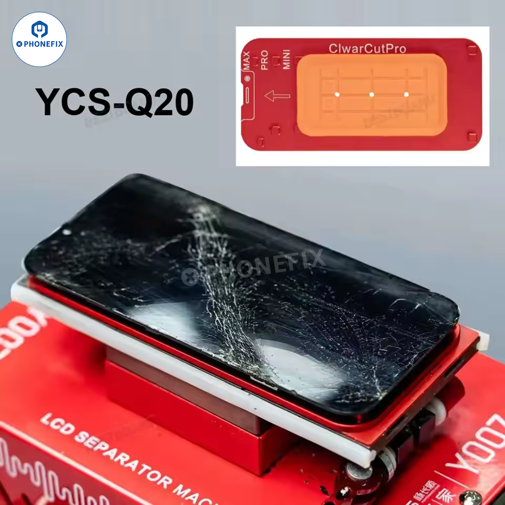 YCS Mr. Yang visual screen separation mold for phone LCDs, designed for flat and curved screens, by PHONEFIX.