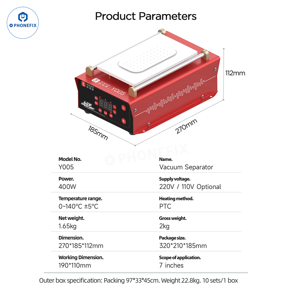 YCS Y007 AI Rotary Heating Separator for Phone Screen Repair