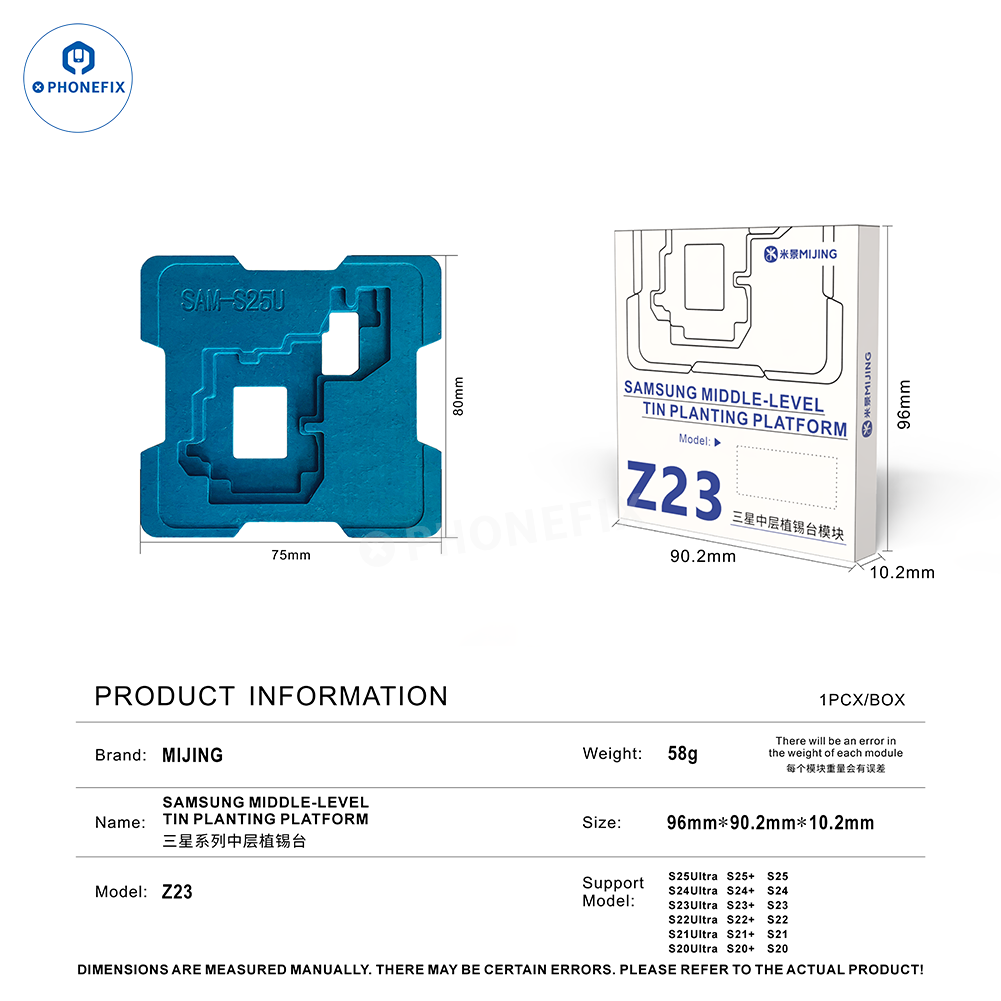 MiJing Z23 Samsung S20-S26 Ultra Mid-Layer BGA Reballing Platform