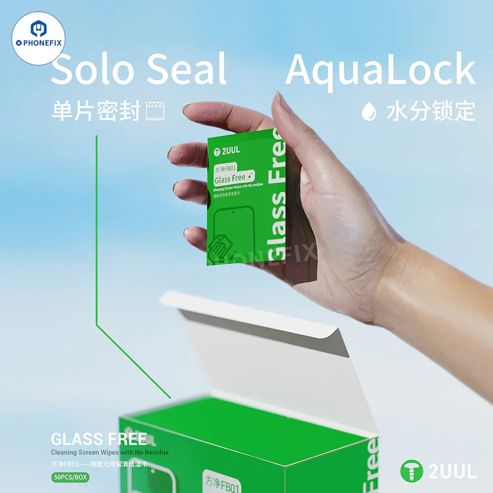 2UUL Glass Screen Cleaning Wet Wipes OCA Glue Removal Cloth - CHINA PHONEFIX SHOP Team