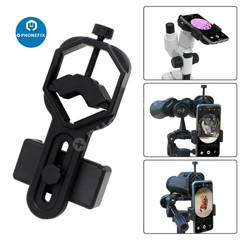 Adjustable Phone Adapter Mount Microscope Clip Bracket Stand