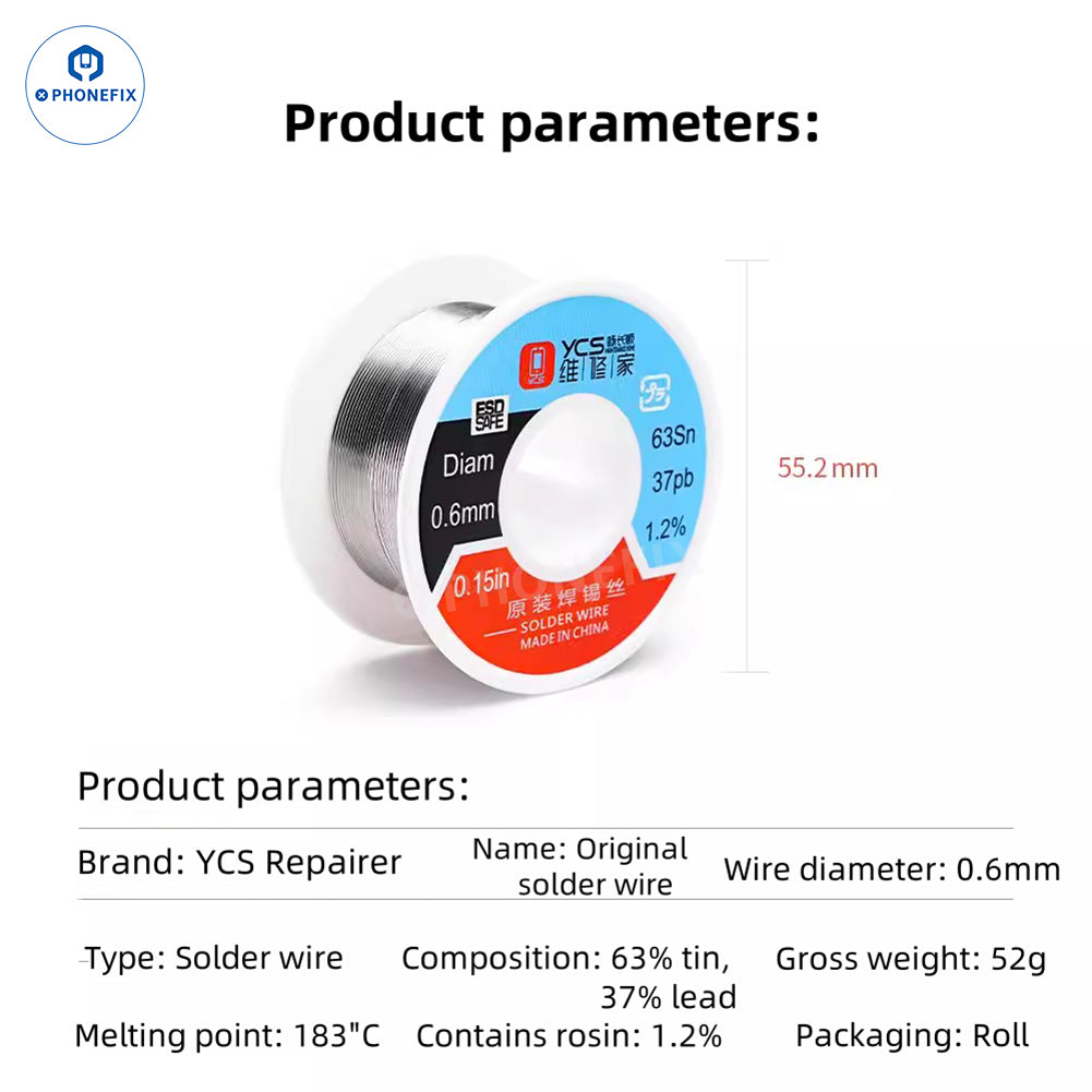 YCS 0.4mm 0.6mm Solder Wire for Phone Motherboard Repair