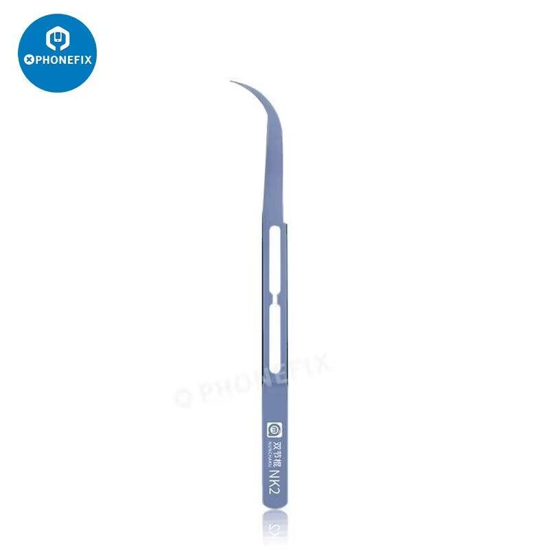 AMAOE Precision Antimagnetic Alloy Curved/Straight Head Tweezers - CHINA PHONEFIX