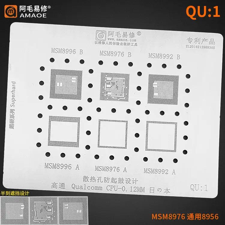 Amaoe Reballing Stencil Qualcomm CPU QU1-QU8 0.12mm - QU:1 -