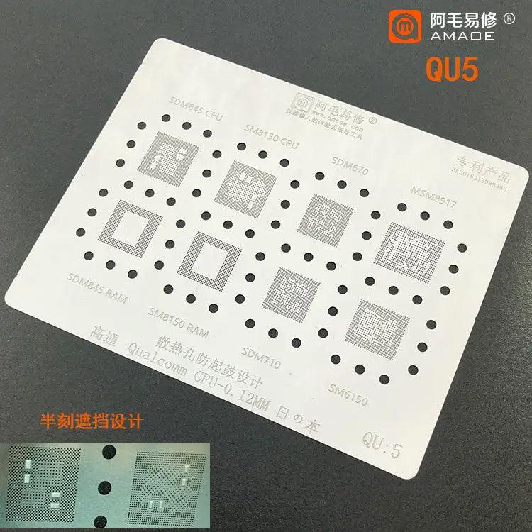 Amaoe Reballing Stencil Qualcomm CPU QU1-QU8 0.12mm - QU:5 -