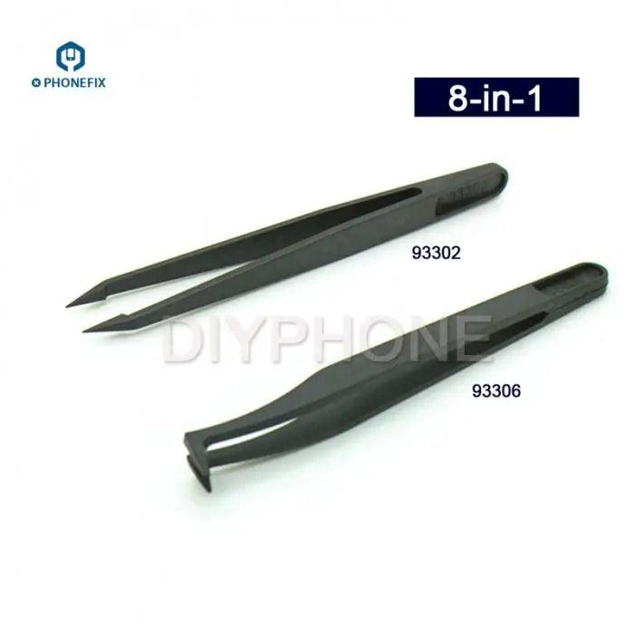 Anti-static Carbon Fiber Tweezers Kit Craft Pick Tool for PCB Repair - CHINA PHONEFIX