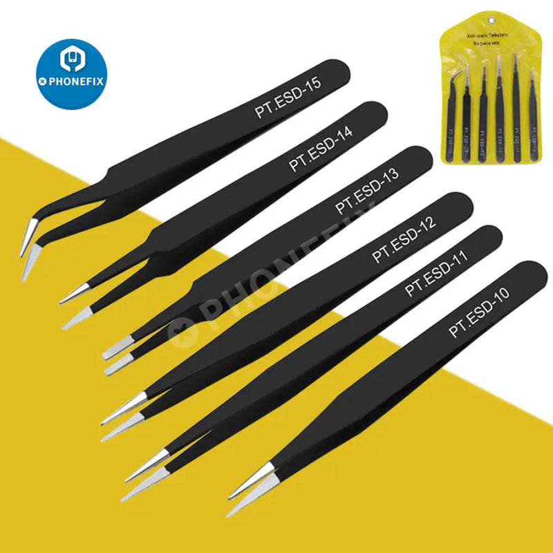 Anti-static Stainless Steel Curved Straight Tweezers For