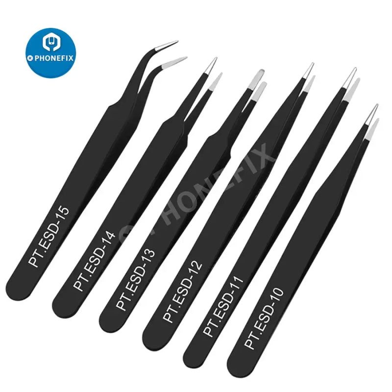 Anti-static Stainless Steel Curved Straight Tweezers For