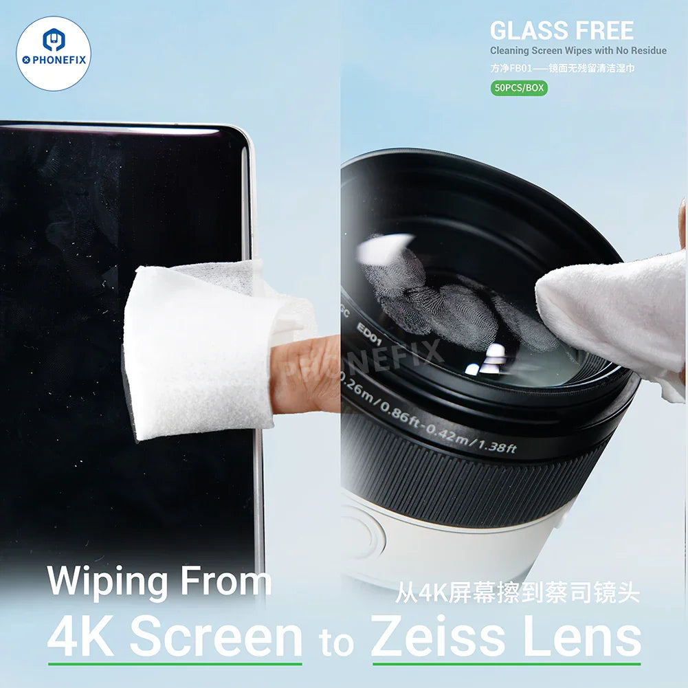2UUL Glass Screen Cleaning Wet Wipes OCA Glue Removal Cloth - CHINA PHONEFIX SHOP Team