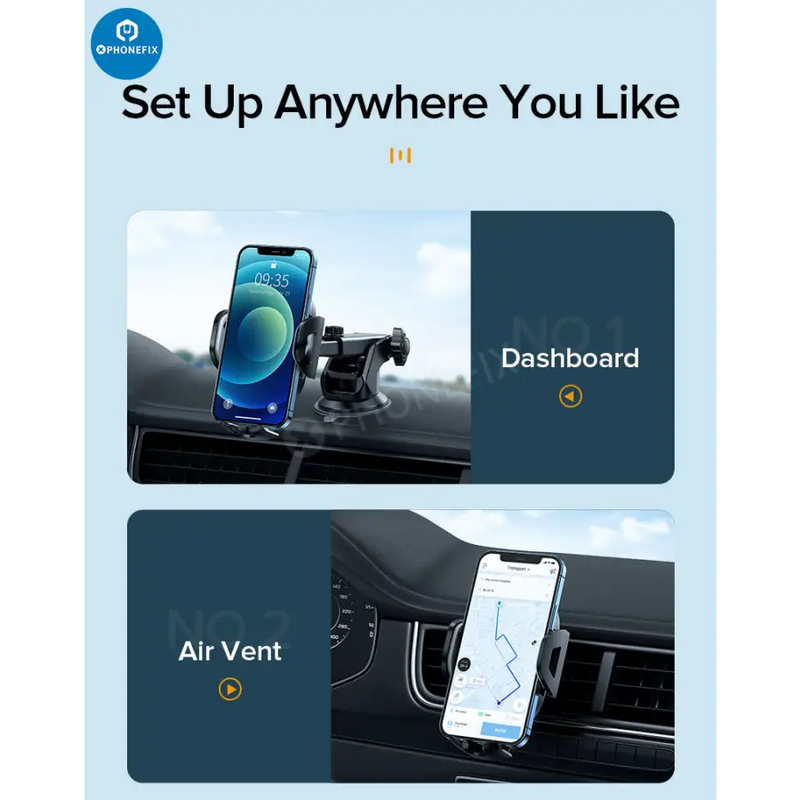 Car Phone Holder Dashboard Air Vent Smartphone Mount -