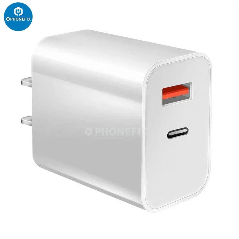 CHINA PHONEFIX 20W USB-C and USB dual port PD power adapter for iPhone, iPad, and MacBook with compact design