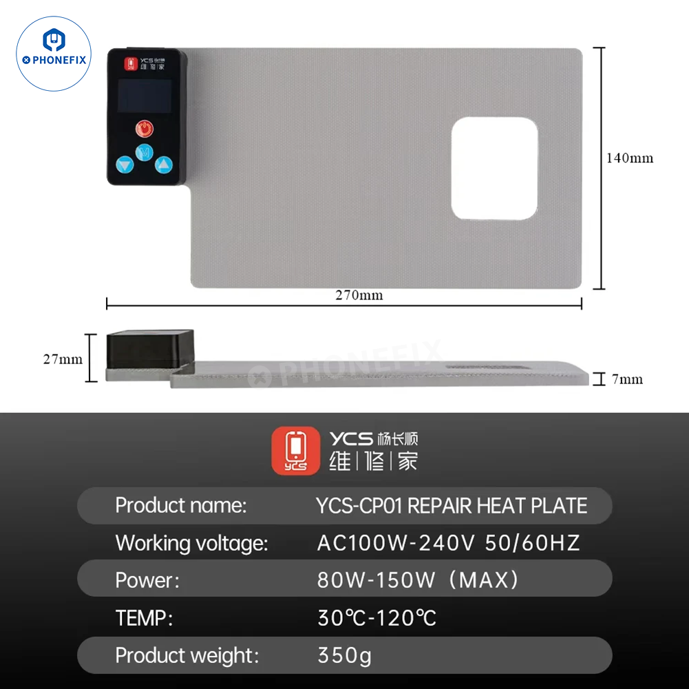 YCS CP01 Mobile/Tablet Screen Repair Heating Pad LCD Separator