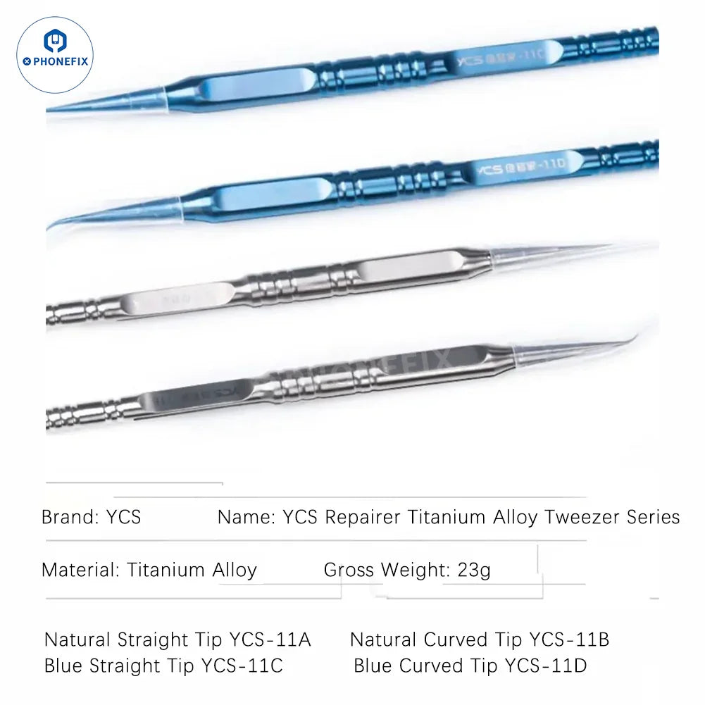 YCS Ultra-precision Titanium Straight Curved Tweezers