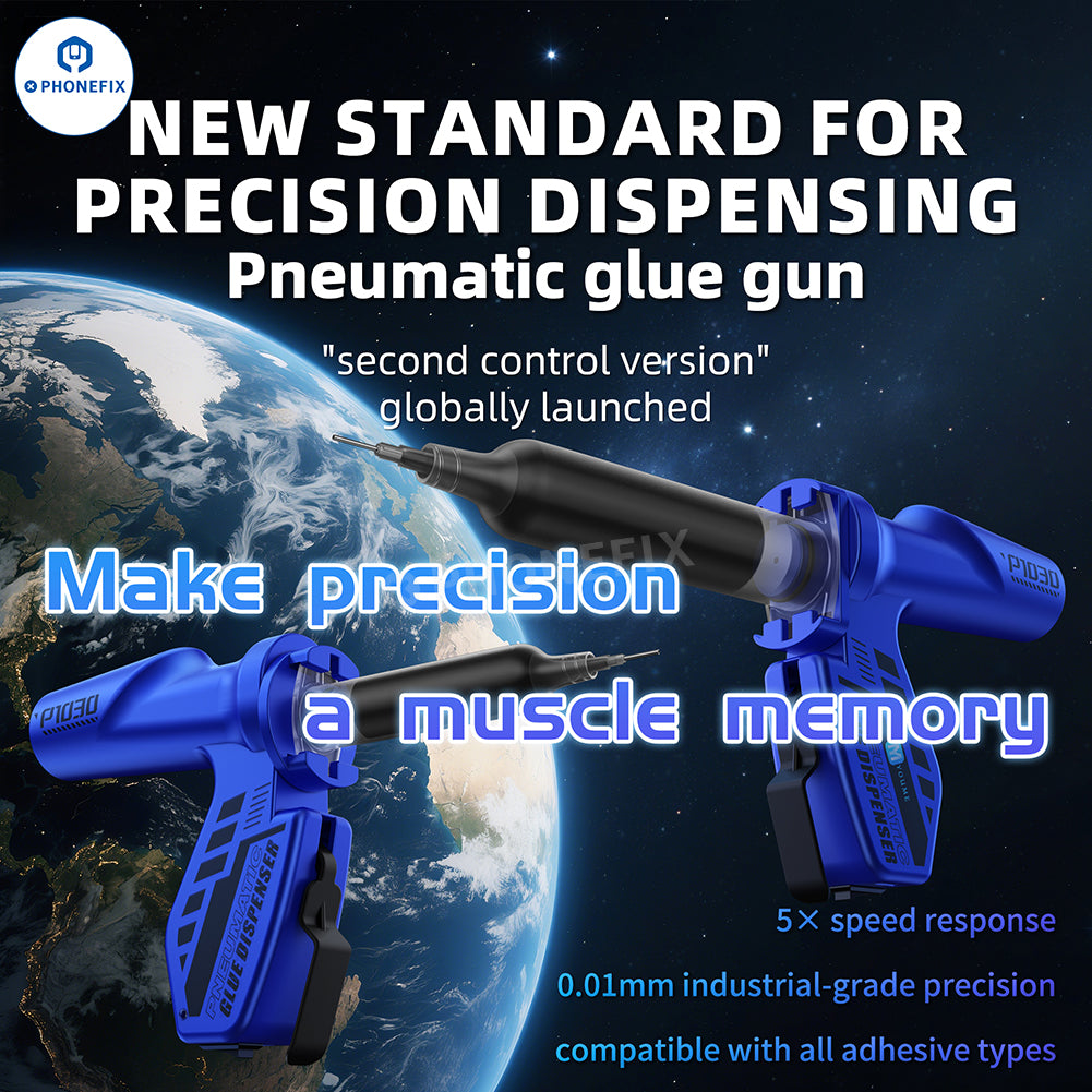 Electric Pneumatic Glue Gun Dual Grip Paste Dispenser for Phone Repair