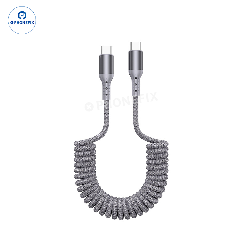 CarPlay Coiled Charging Data Cable for iPhone Android Phones
