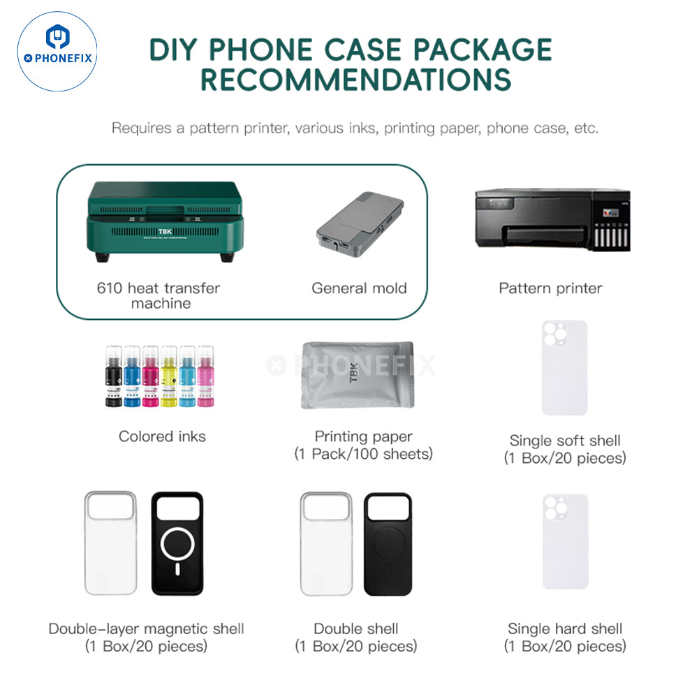 TBK 610 DIY Phone Case Color Image Pattern Thermal Transfer Machine