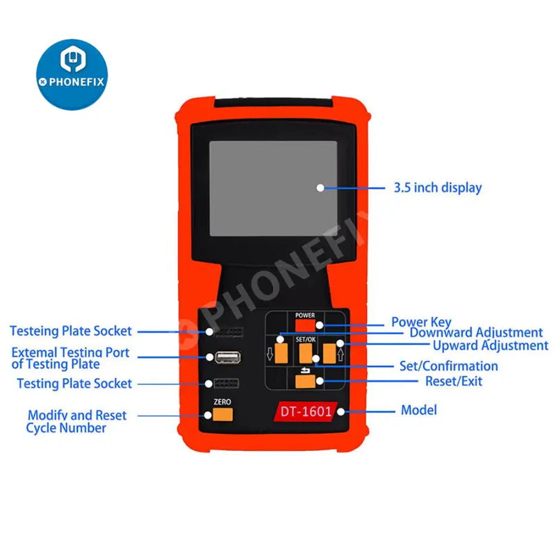 DT-1601 Battery Tester Digital Analyzer For iPhone 4 to 7P
