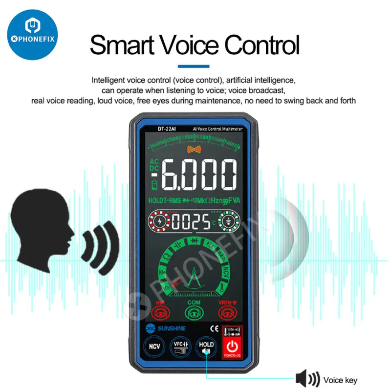 DT-22AI Voice Control Intelligent Multimeter Digital Tester