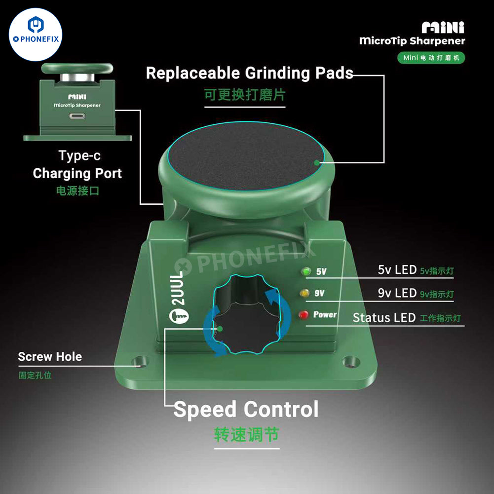 2UUL DA79 Electric MicroTip Sharpener Tweezers Blade Tips Grinder
