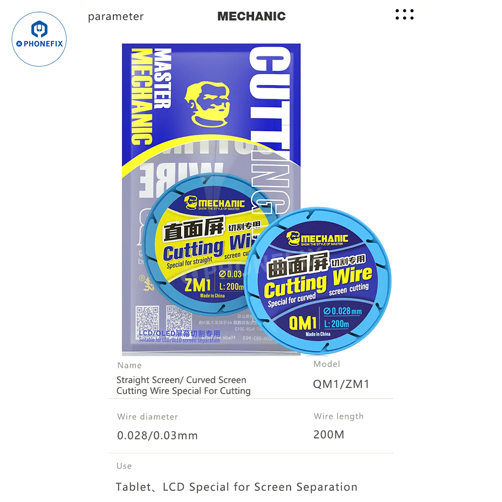 Phone Touch Screen Cutting Wire Curved LCD Screen Separating