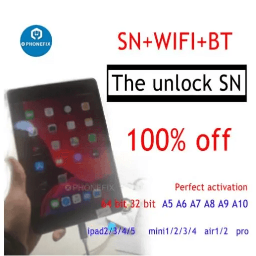 Fix ipad Activation Error Unlock Serial Number SN With BT WF Address - CHINA PHONEFIX