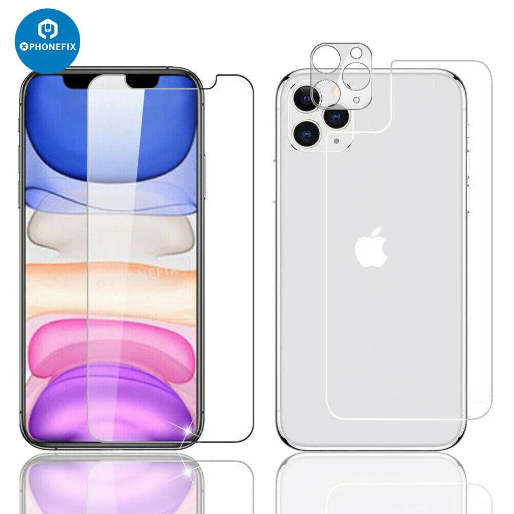 iPhone 11 Front Back Tempered Glass Screen Protector For iPhone 8-15 Pro Max