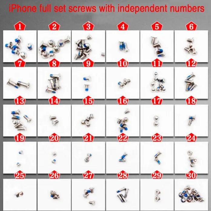 Full Set Screws with Independent Numbers Diagram For iPhone 6 7 XS MAX - CHINA PHONEFIX