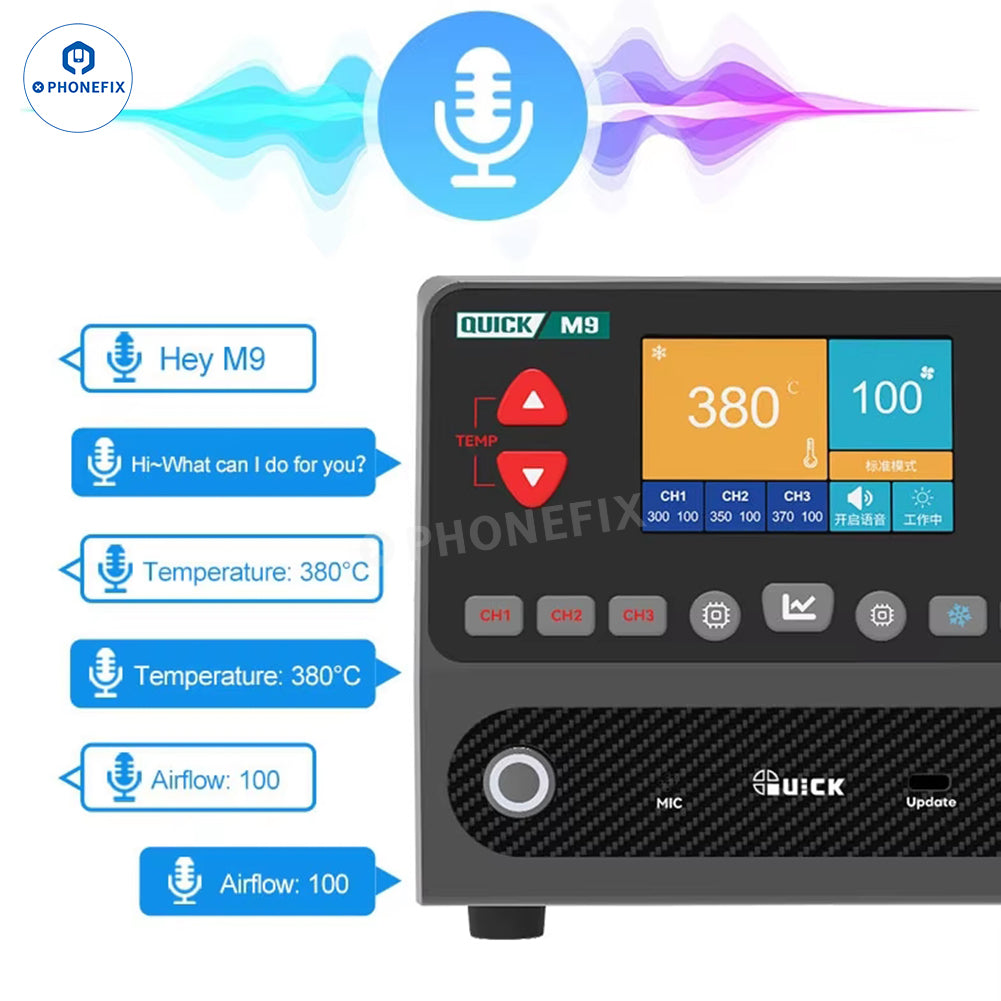 QUICK M9 Smart Lead-Free Hot Air Rework Station for PCB Repair - CHINA PHONEFIX SHOP Team