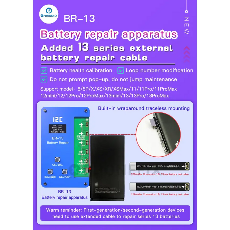 i2C BR-13 Battery Repair Apparatus For iPhone 8-13 Pro Max -