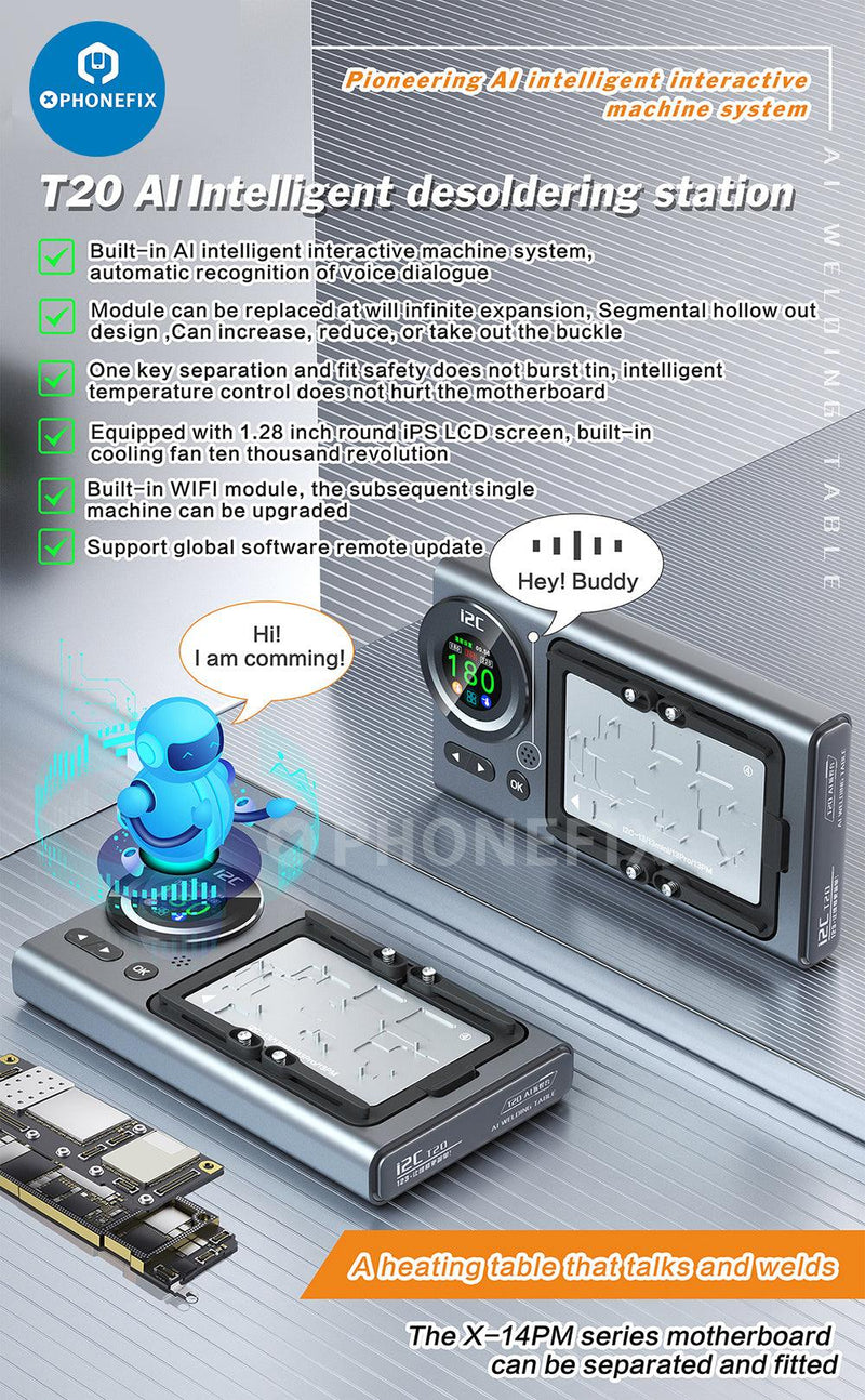 i2C T20 AI Intelligent BGA Desoldering Station For X-14 Pro Max Repair - CHINA PHONEFIX