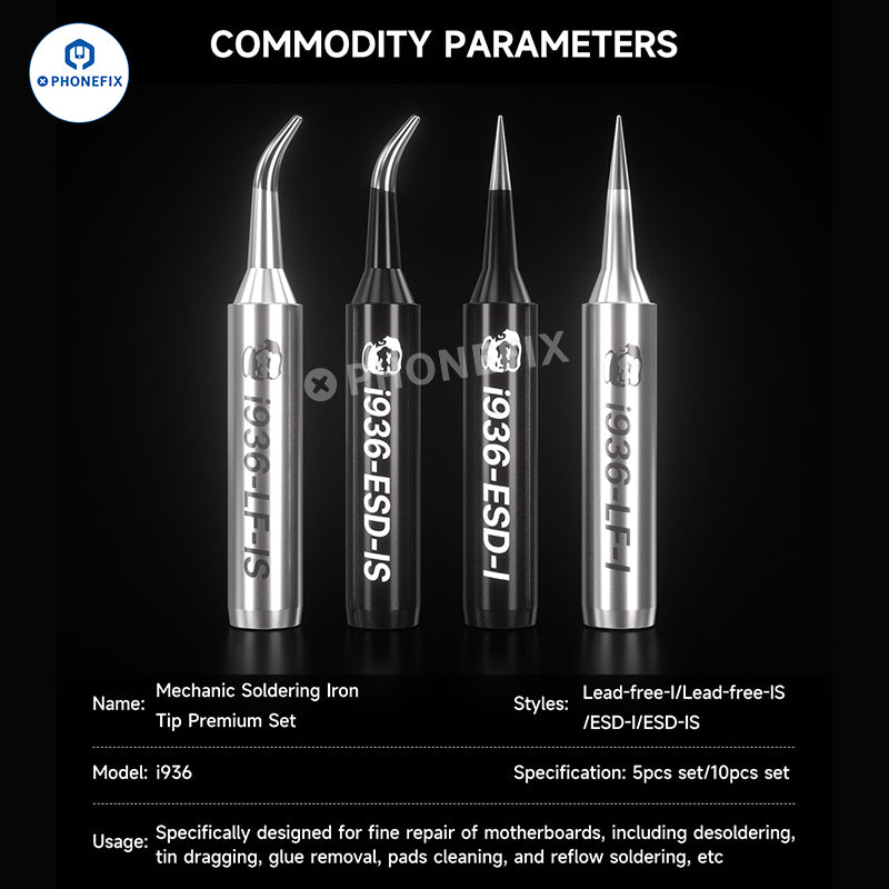 MECHANIC i936 Soldering Iron Tip Lead-free ESD I IS Head
