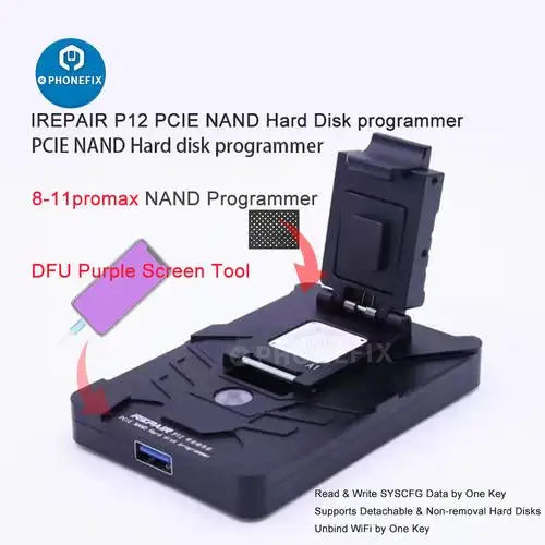iRepair P12 PCIE NAND Hard Disk Programmer DFU Purple Screen