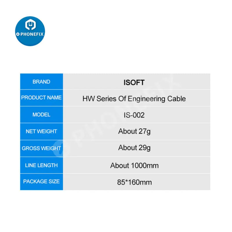 ISOFT IS-001 IS-002 HW Chrysanthemum 1.0 Engineering Cable -
