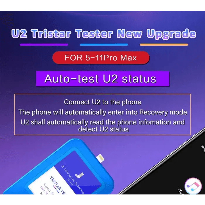 JC U2 Tristar Tester Box for iPhone U2 IC Fault Fast Testing Tool - CHINA PHONEFIX