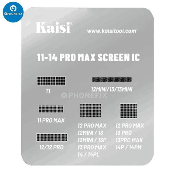 Kaisi LCD Screen IC BGA Reballing Stencil For iPhone 11-14 Pro Max - CHINA PHONEFIX