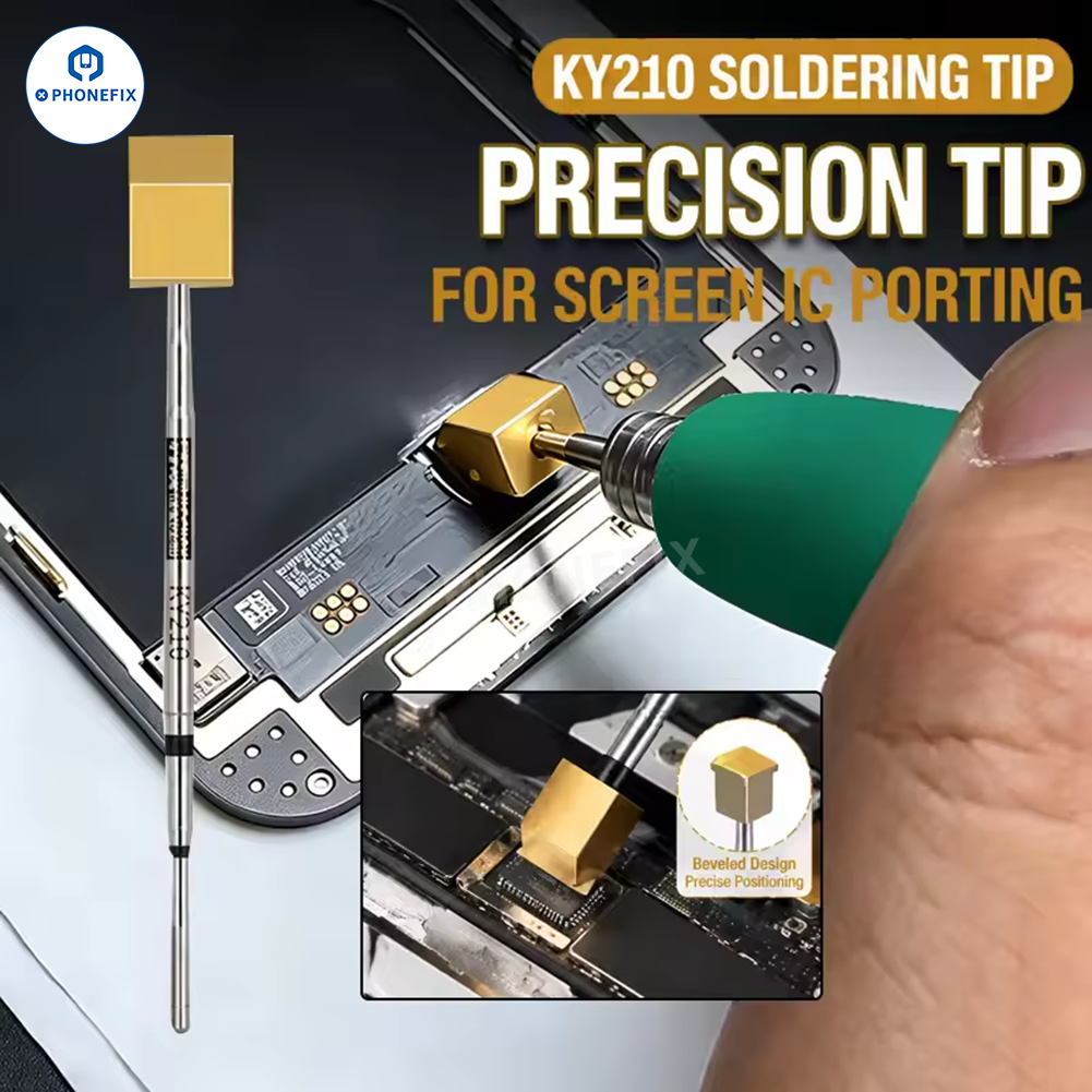 KY210 soldering tip for iPhone 11-17 screen IC transplant, compatible with PHONEFIX soldering tools, designed for precise electronic repairs.