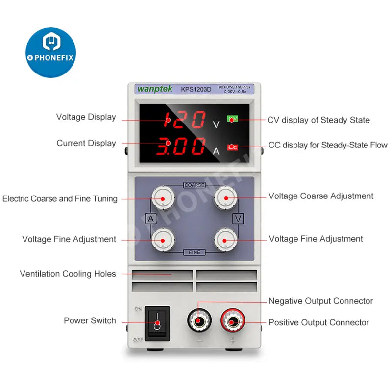 LED Lab Power Source Stabilized DC Power Supply Voltage