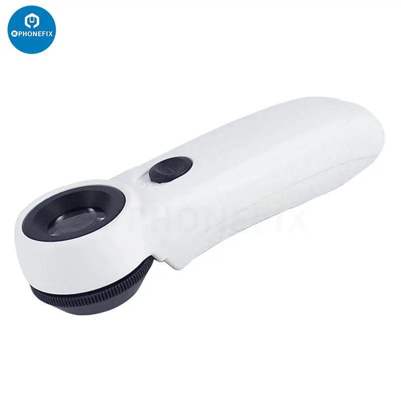LED Light Handheld 40 Times HD Magnifier Glass For PCB Circuit Board R