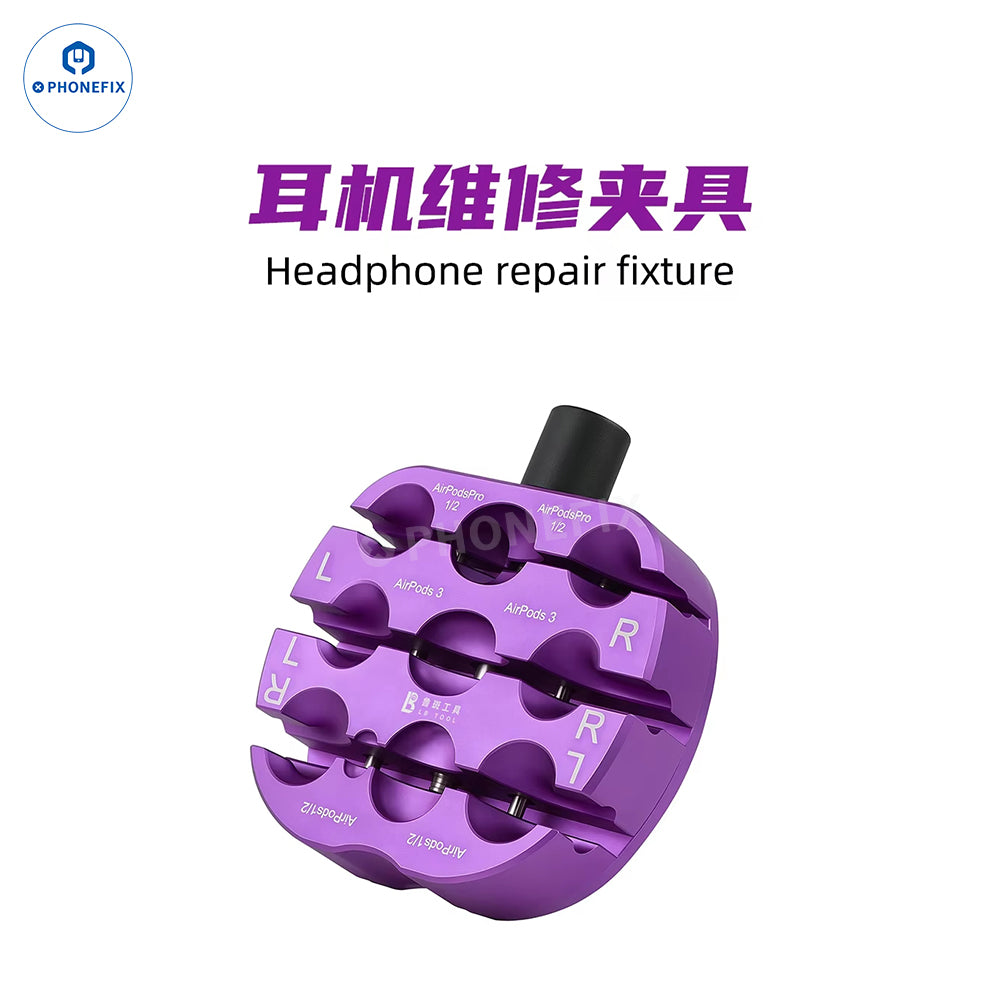 LUBAN PhoneFix headphone repair fixture for AirPods, precision clamping jig for soldering and maintenance.