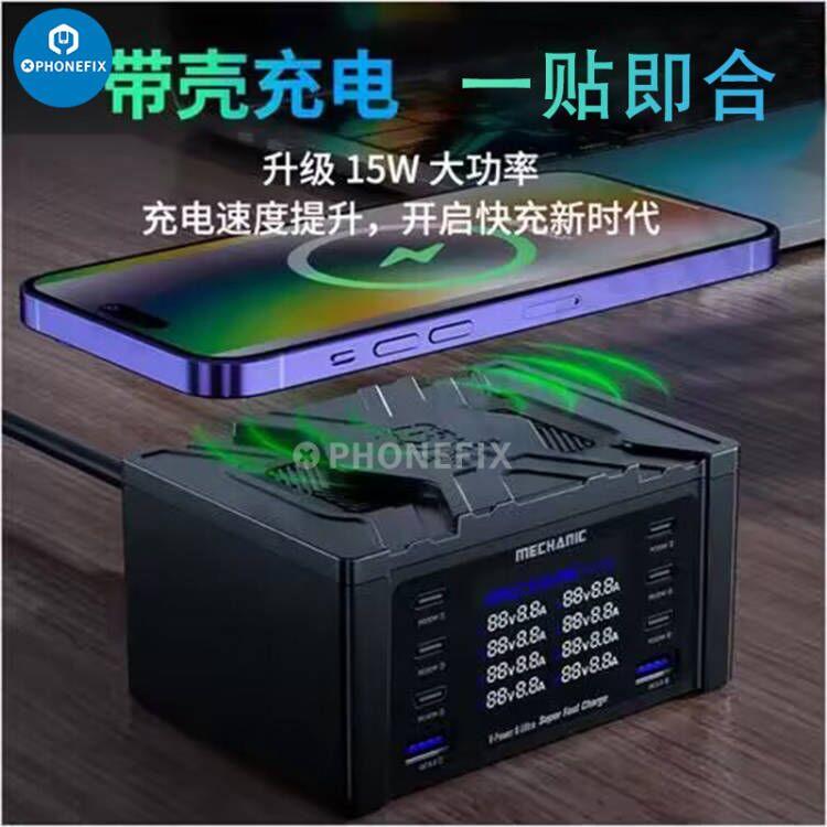 MECHANIC Wireless QC3.0 Charging Dock 8 Port LCD Display Fast Charger - CHINA PHONEFIX