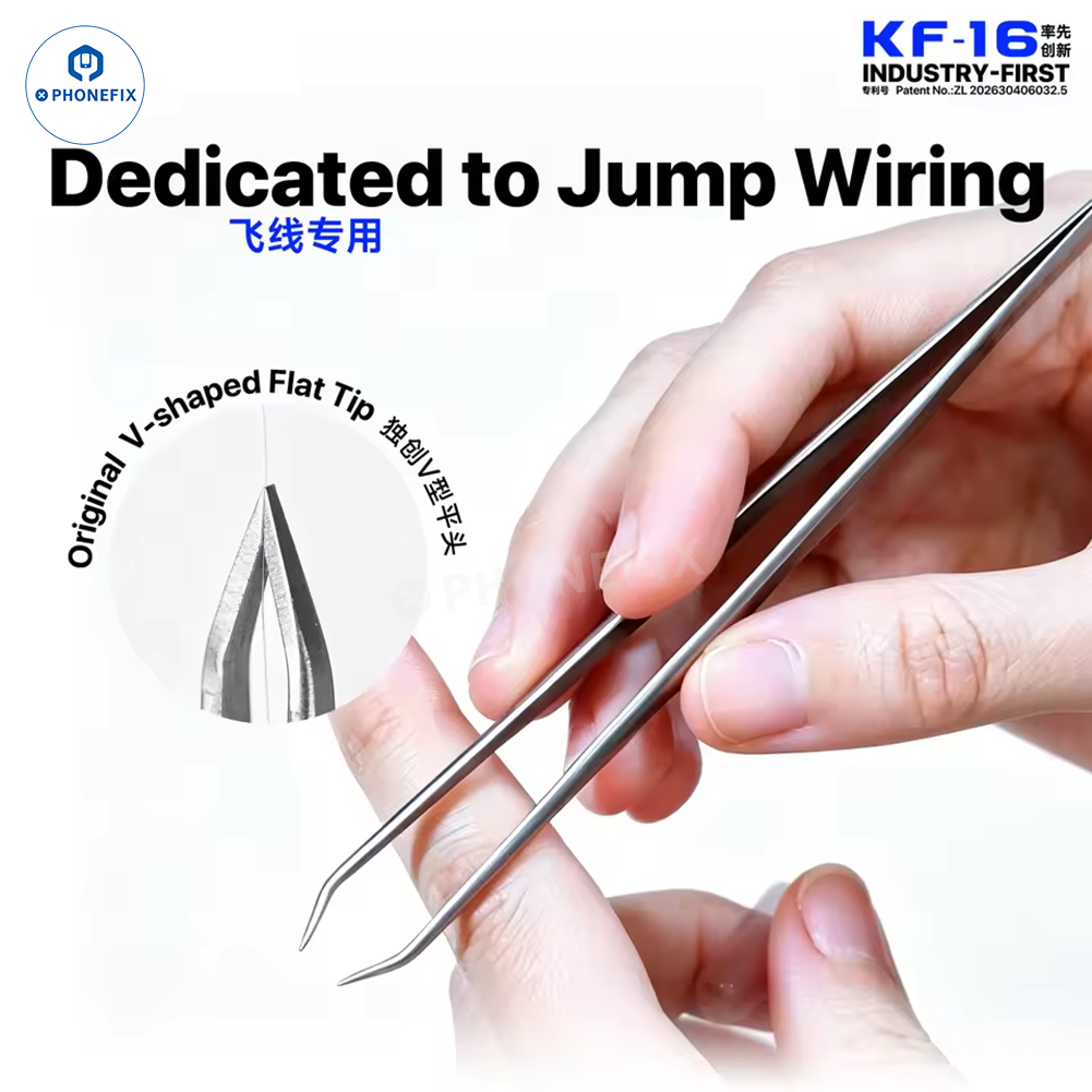 PHONEFIX mechanic non-magnetic tweezers for mobile phone repair, precision tool for removing small components and delicate tasks.