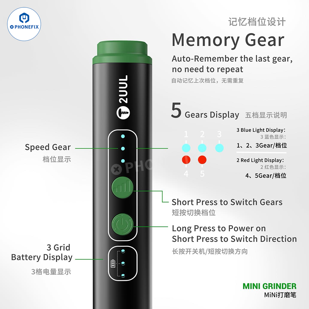 2UUL DA81 Electric Rechargeable Grinding Pen For Chip Change Repair