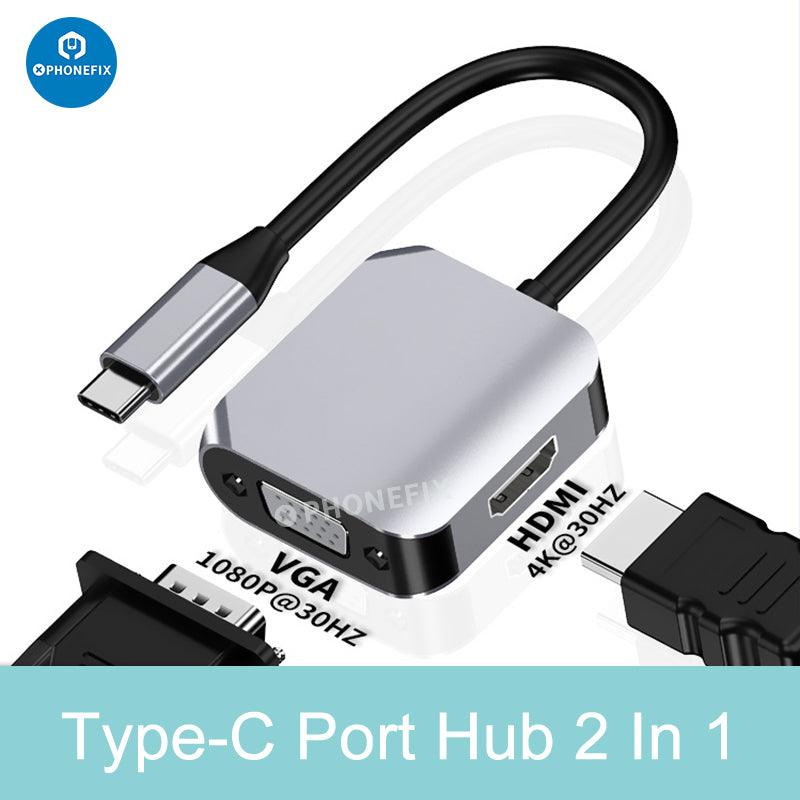 Multiport Type C USB 3.0 Adapter Hub Expander For MacBook Laptop PC
