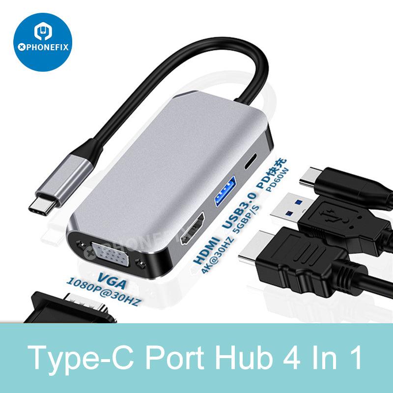 Multiport Type C USB 3.0 Adapter Hub Expander For MacBook Laptop PC